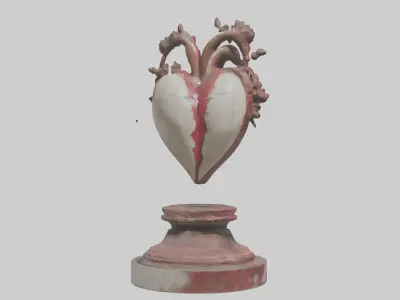 Liberated Heart statue model Low-poly 3D model