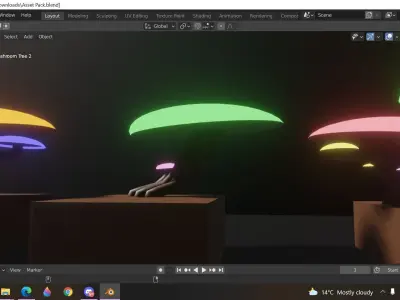 Neon Forest Low poly Asset Pack Free low-poly 3D model