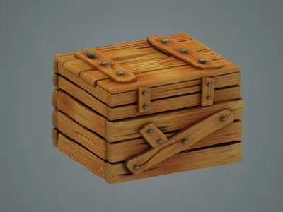 chest box crate coffer packing case crystals crystall gem jewel 3D model