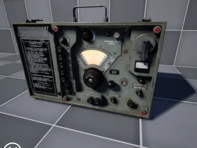Soviet Military Radio Free low-poly 3D model
