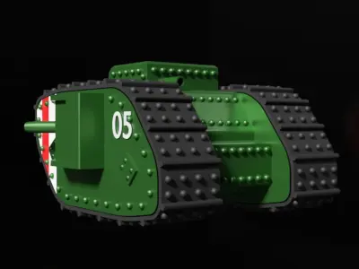 Anime Tank Low-poly 3D model
