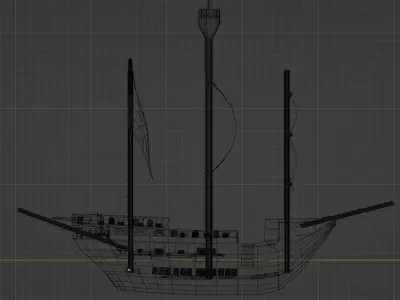 Brig low poly Low-poly 3D model