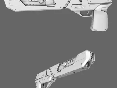Sci-Fi Blaster Pistol 3D model