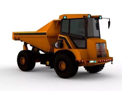 Realistic Construction Truck 3D Model - Heavy Machinery Low-poly 3D model