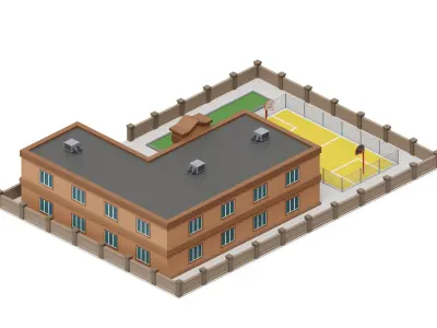 City Buildings Collection Part 2 Low-poly 3D model