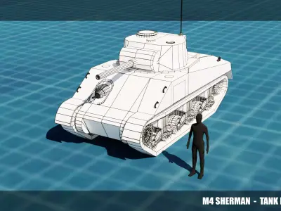 Sherman Tank Base Mesh Low-poly 3D model