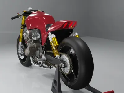 HONDA CB400 CAFE RACER CUSTEM Low-poly 3D model