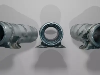 Pipe01 Partially Burned Pipe LowPoly LOD Low-poly 3D model