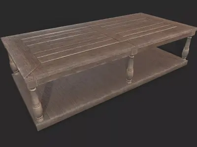 Coffee Table Low-poly 3D model 15