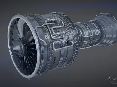 Engine  jet  BOEING 3D model
