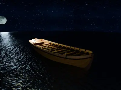 Longboat 100 Scale  3D Printable Model for Ship Dioramas 3D model