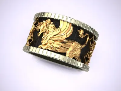 Lion Band Celtic Ring 3D print model