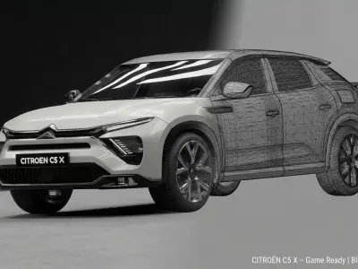Citroen C5 X Game Ready 3D Car Model Low-poly 3D model