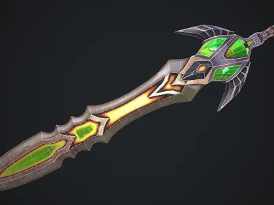 Fantasy Sword 23 3D Model Low-poly 3D model