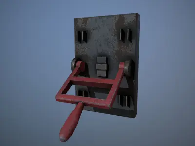 Rusted lever switch Low-poly 3D model