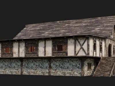 Old Medieval House 4K Textures GameReady 155 Low-poly 3D model