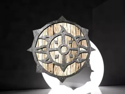 Medieval shield Low-poly 3D model get