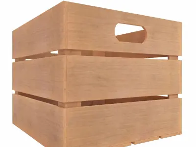 Small wooden crate  Low-poly 3D model