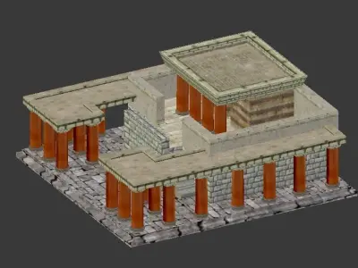 Bronze Age Greek and Mycenanean buildings Low-poly 3D model