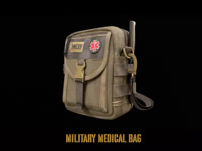 Military medical bag 3D model