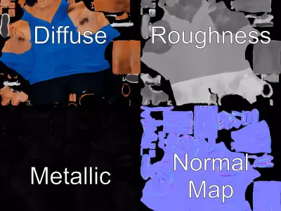 Energetic Athlete model pack Low-poly 3D model