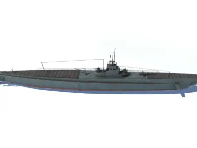 Old Submarine Low-poly 3D model