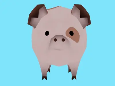 Pig Low Poly Low-poly 3D model