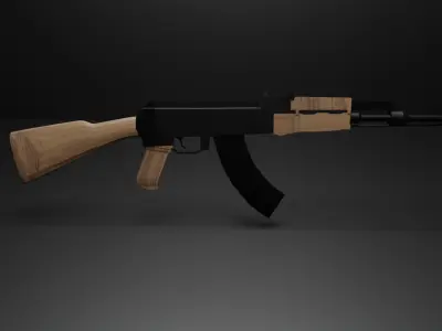 Ak-47 Low-poly 3D model order