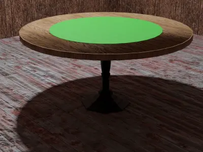 Antique Oak Poker Table Low-poly 3D model