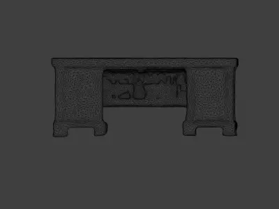 Realistic high quality wooden desk - desk 3D model
