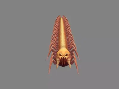 Cartoon Centipede Monster Low-poly 3D model