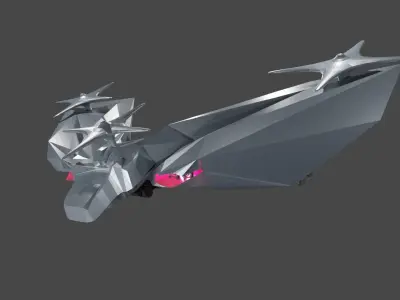 3D modern well-built fighter aircraft model Low-poly 3D model