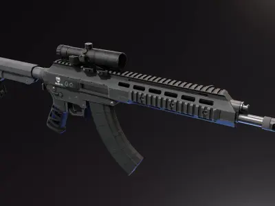 Arak21 MK47 Rifle Low-poly 3D model
