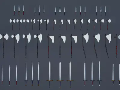 Game asset pack 1 Low-poly 3D model