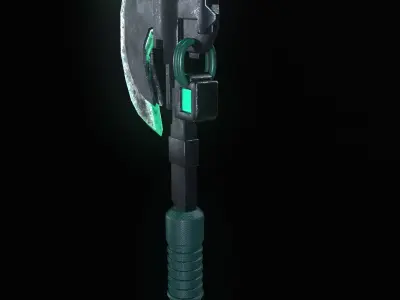 Sci-fi axe low poly Low-poly 3D model