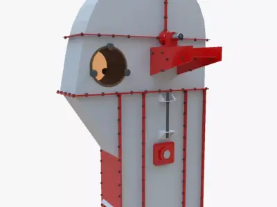 Bucket Elevator - Wheat Grain Flour Milling Machine Low-poly 3D model