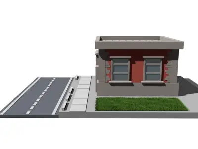 Warehouse  Low-poly 3D model