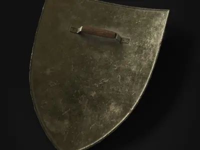 Medieval Metal Shield Low-poly 3D model