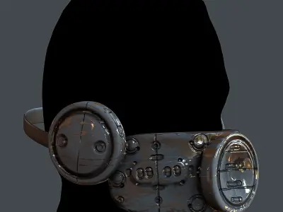 Helmet gas mask scifi military combat Low-poly 3D  Low-poly 3D model