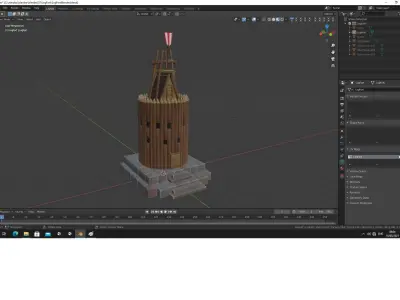 Log Fort Low-poly 3D model