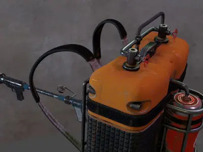 Flamethrower Low-poly 3D model buy