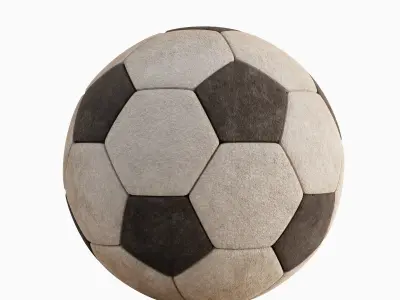 Old Leather Soccer Ball 04 3D model