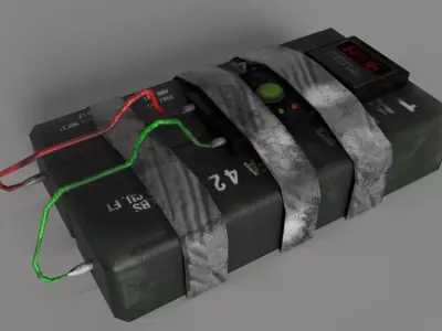 C4 Bomb Low-poly 3D model