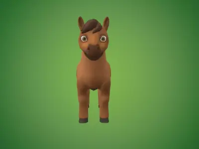 Horse Low-poly 3D model Free Free low-poly 3D model