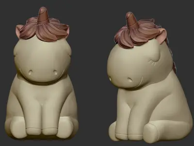 Unicorn head of horse 3D model