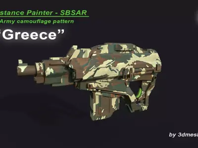 Greece - Army Camouflage Pattern - SBSAR Material 3D model