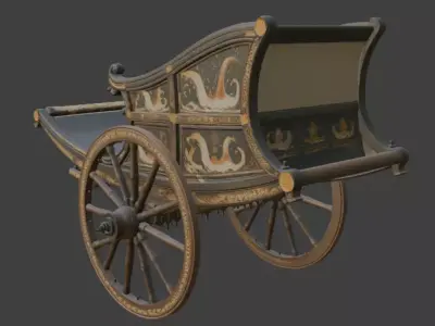 Ornate Historical Carriage 3D Model 3D model