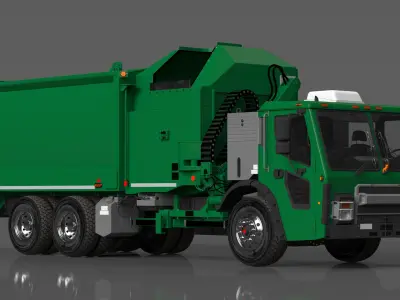  Electric Trash Truck Green 