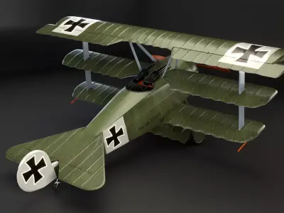 Fokker DR1 Low-poly 3D model