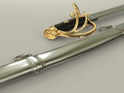 Cavalry Saber Low-poly 3D model